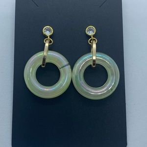 Drop earrings - gold color and acrylic NWOT